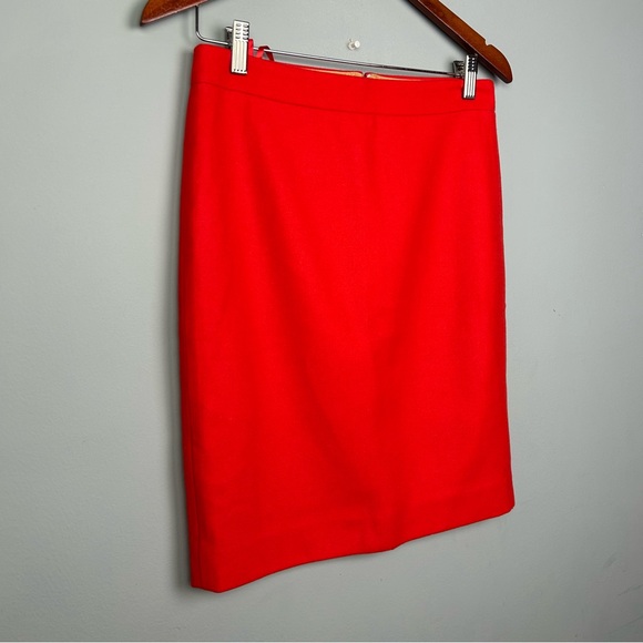 J.Crew wool blend the Pencil skirt size 2 Orange/red style 46575 NWT - Picture 4 of 11
